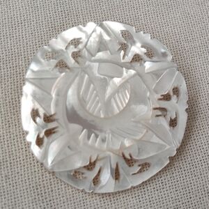 Vintage Bethlehem Star Hand Carved Mother of Pearl Pin